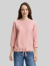TOM TAILOR Damen Langarmshirt mit Knopf-Details, rosa, Uni – Bild 4