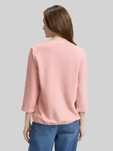TOM TAILOR Damen Langarmshirt mit Knopf-Details, rosa, Uni – Bild 5