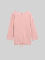 TOM TAILOR Damen Langarmshirt mit Knopf-Details, rosa, Uni – Bild 3