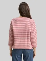 TOM TAILOR Damen Langarmshirt mit Knopf-Details, rosa, Gestreift – Bild 5