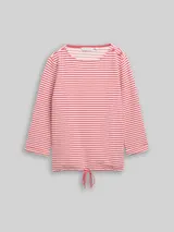 TOM TAILOR Damen Langarmshirt mit Knopf-Details, rosa, Gestreift – Bild 3