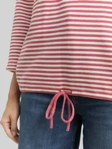 TOM TAILOR Damen Langarmshirt mit Knopf-Details, rosa, Gestreift – Bild 6