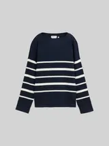 TOM TAILOR Damen Ripp Langarmshirt mit Streifenmuster, blau, Gestreift – Bild 3