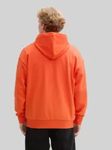TOM TAILOR DENIM Herren Relaxed Fit Hoodie Sweatshirt mit Reißverschluss, orange, Uni – Bild 5