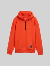 TOM TAILOR DENIM Herren Relaxed Fit Hoodie Sweatshirt mit Reißverschluss, orange, Uni – Bild 3