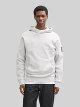 TOM TAILOR DENIM Herren Hoodie Sweatshirt, grau, Uni – Bild 4