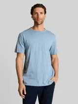 TOM TAILOR Herren Basic T-Shirt aus Baumwolle, blau, Uni – Bild 4