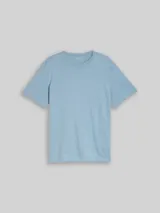 TOM TAILOR Herren Basic T-Shirt aus Baumwolle, blau, Uni – Bild 3