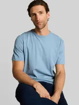 TOM TAILOR Herren Basic T-Shirt aus Baumwolle, blau, Uni – Bild 6