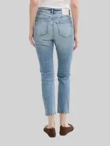 TOM TAILOR DENIM Damen TTLOTTE SLIM STRAIGHT Jeans mit High Waist, blau, Uni – Bild 5