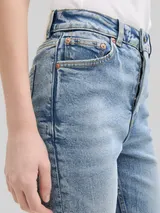 TOM TAILOR DENIM Damen TTLOTTE SLIM STRAIGHT Jeans mit High Waist, blau, Uni – Bild 6