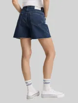 TOM TAILOR DENIM Damen TTLINLEY MOM Jeans Shorts, blau, Uni – Bild 5