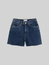 TOM TAILOR DENIM Damen TTLINLEY MOM Jeans Shorts, blau, Uni – Bild 3