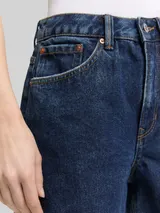 TOM TAILOR DENIM Damen TTLINLEY MOM Jeans Shorts, blau, Uni – Bild 6