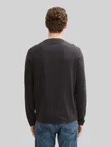 TOM TAILOR Herren Softtouch Strickpullover mit Seide, schwarz, Uni – Bild 5