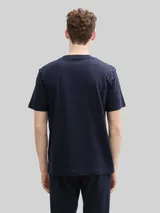 TOM TAILOR Herren T-Shirt aus Baumwolle mit Print, blau, Uni – Bild 5