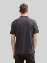 TOM TAILOR Herren Jersey Poloshirt aus Baumwolle, schwarz, Uni – Bild 5