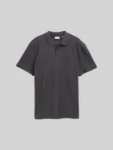 TOM TAILOR Herren Jersey Poloshirt aus Baumwolle, schwarz, Uni – Bild 3