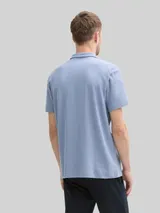 TOM TAILOR Herren Ripp Poloshirt mit Stretch-Anteil, blau, Uni – Bild 5