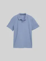 TOM TAILOR Herren Ripp Poloshirt mit Stretch-Anteil, blau, Uni – Bild 3