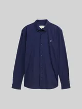 TOM TAILOR DENIM Herren Oxford Hemd mit Logo-Stickerei, blau, Uni – Bild 3
