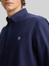 TOM TAILOR DENIM Herren Oxford Hemd mit Logo-Stickerei, blau, Uni – Bild 6