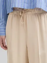 TOM TAILOR DENIM Damen Wide Leg Paperpag Hose, braun, Uni – Bild 6