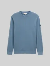 TOM TAILOR Herren Strickpullover aus Baumwolle, blau, Uni – Bild 3