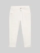 TOM TAILOR Damen TTKATE SLIM CAPRI Jeans, weiß, Uni – Bild 3