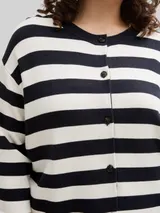 TOM TAILOR Damen Plus Size - Cardigan mit Streifenmuster, blau, Gestreift – Bild 6
