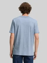 TOM TAILOR DENIM Herren T-Shirt mit Brusttasche, blau, Uni – Bild 5