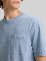 TOM TAILOR DENIM Herren T-Shirt mit Brusttasche, blau, Uni – Bild 6
