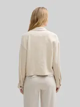 TOM TAILOR Damen Oversize Jacke mit Leinenanteil, beige, Uni – Bild 5