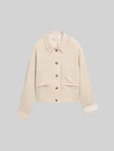 TOM TAILOR Damen Oversize Jacke mit Leinenanteil, beige, Uni – Bild 3
