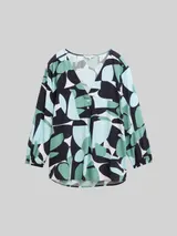 TOM TAILOR Damen Bluse mit Muster, grün, Gemustert – Bild 3