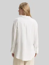 TOM TAILOR Damen Oversize Musselin Hemdbluse, weiß, Uni – Bild 5