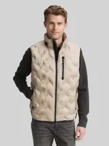 TOM TAILOR Herren Hybrid Lightweight Steppweste, braun, Uni – Bild 4
