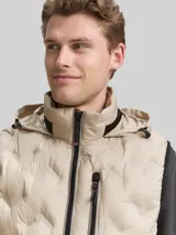 TOM TAILOR Herren Hybrid Lightweight Steppweste, braun, Uni – Bild 6