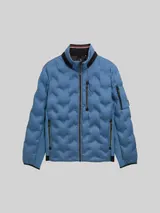 TOM TAILOR Herren Hybrid Lightweight Steppjacke mit verstaubarer Kapuze, blau, Uni – Bild 3