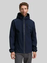 TOM TAILOR Herren Softshell Jacke mit Kapuze, blau, Uni – Bild 4