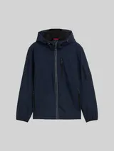 TOM TAILOR Herren Softshell Jacke mit Kapuze, blau, Uni – Bild 3