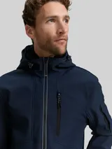 TOM TAILOR Herren Softshell Jacke mit Kapuze, blau, Uni – Bild 6