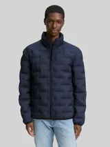 TOM TAILOR DENIM Herren Lightweight Steppjacke mit Stehkragen, blau, Uni – Bild 4