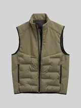 TOM TAILOR DENIM Herren Hybrid Steppweste mit Stehkragen, grün, Uni – Bild 3