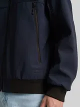 TOM TAILOR DENIM Herren Softshell Jacke im Bomber-Style, blau, Uni – Bild 6
