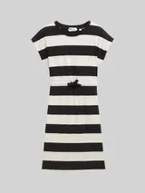 TOM TAILOR Mädchen Mini-Kleid mit Streifenmuster, schwarz, Gestreift – Bild 3