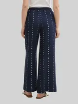 TOM TAILOR Damen Loose Wide Leg Palazzo Hose, blau, Gemustert – Bild 5