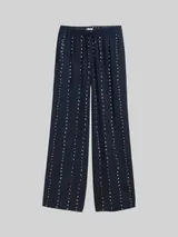 TOM TAILOR Damen Loose Wide Leg Palazzo Hose, blau, Gemustert – Bild 3