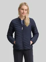 TOM TAILOR Damen Steppjacke mit Bomberkragen, blau, Uni – Bild 4