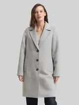 TOM TAILOR Damen Wollmantel mit Eingriffstaschen, grau, Meliert – Bild 4